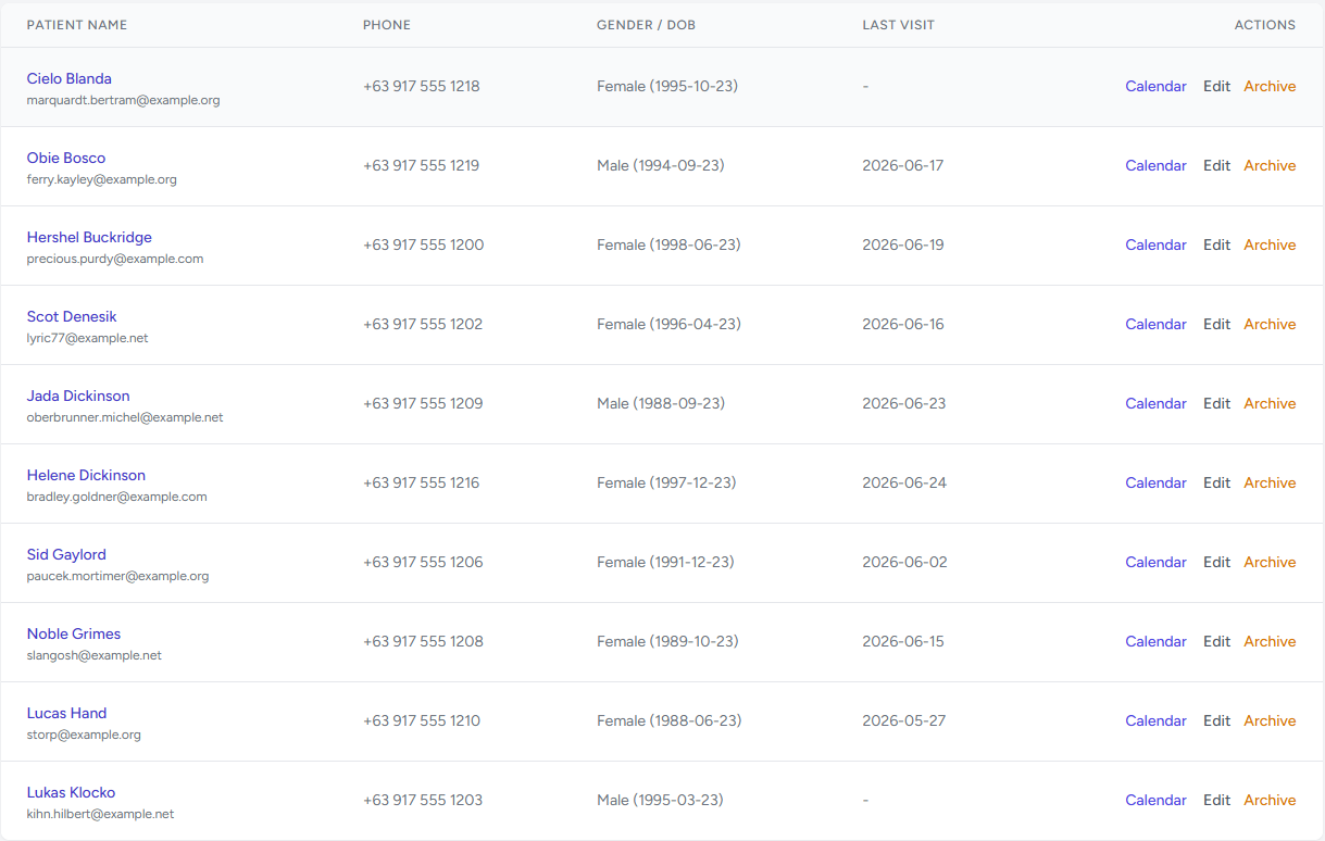 dent-os patient management list